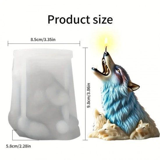 YY5965 Kurt Başlı Biblo Mum Silikon Kalıp